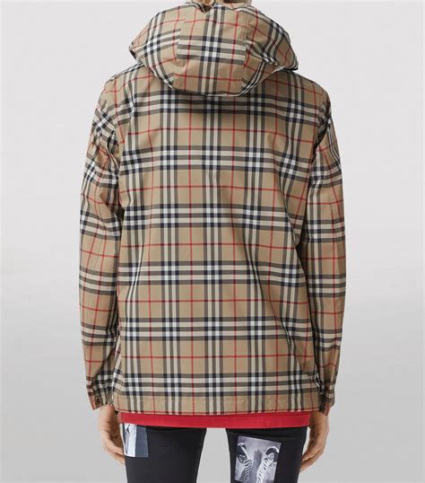 white burberry jacket with hood|Burberry vintage check hooded jacket.